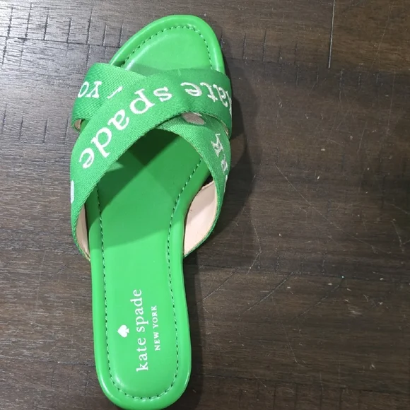 Kate Spade Vibrant Green Slide Sandals - Picture 2 of 4